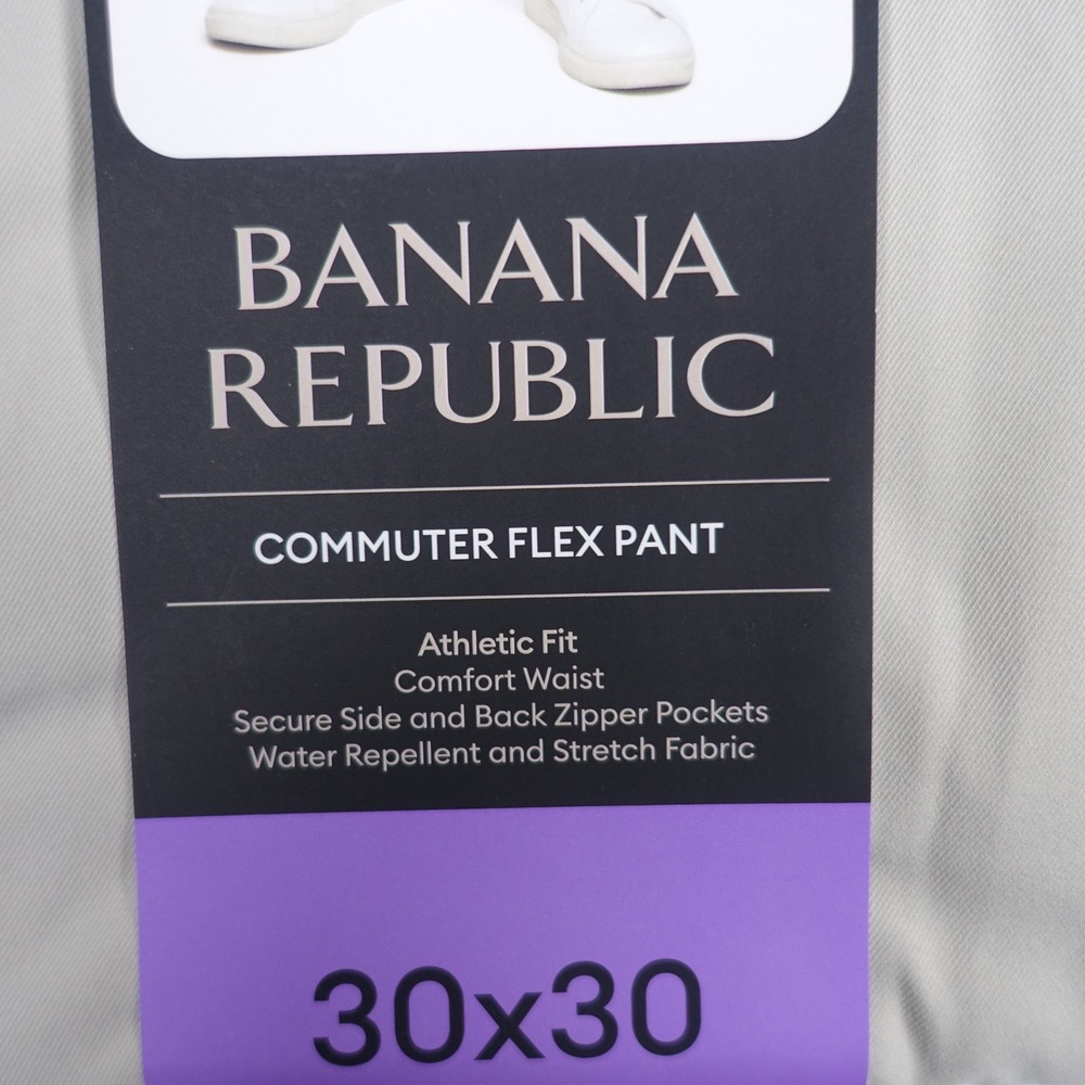 Banana Republic Mens Commuter Flex Pant 30x30 Athletic Fit Tan Gray 2 Pack NWT - Picture 4 of 11